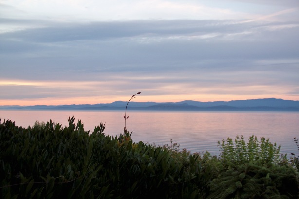 Sunset on the beach at Parksville, BC